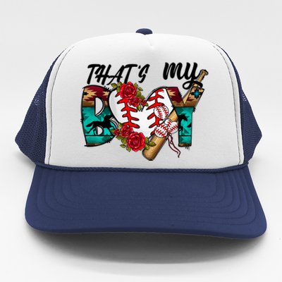 That's My Boy Cool Baseball Design Trucker Hat