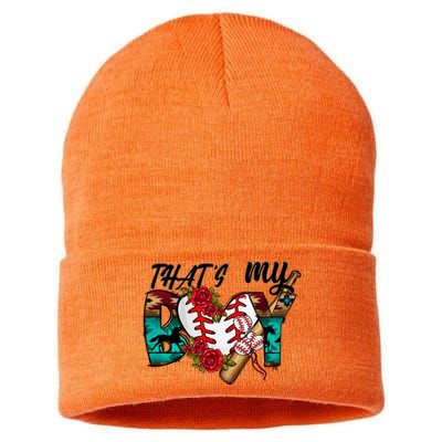 That's My Boy Cool Baseball Design Sustainable Knit Beanie