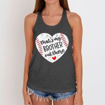 That’S My Brother Out There Baseball Sister Women's Knotted Racerback Tank