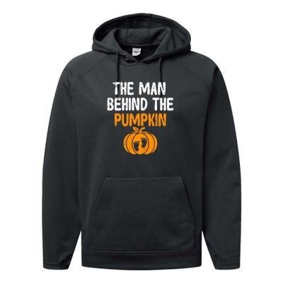 The Man Behind The Pumpkin Pregnancy Halloween Performance Fleece Hoodie