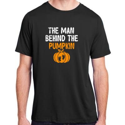 The Man Behind The Pumpkin Pregnancy Halloween Adult ChromaSoft Performance T-Shirt