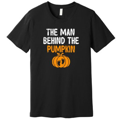 The Man Behind The Pumpkin Pregnancy Halloween Premium T-Shirt