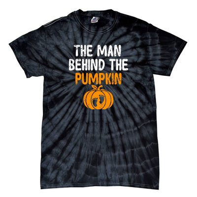 The Man Behind The Pumpkin Pregnancy Halloween Tie-Dye T-Shirt