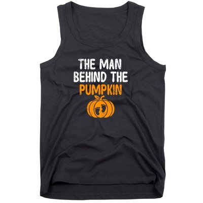 The Man Behind The Pumpkin Pregnancy Halloween Tank Top