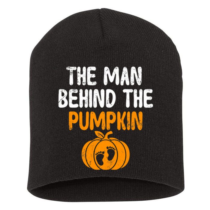 The Man Behind The Pumpkin Pregnancy Halloween Short Acrylic Beanie