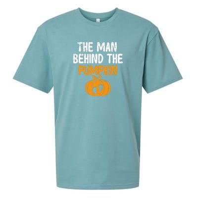 The Man Behind The Pumpkin Pregnancy Halloween Sueded Cloud Jersey T-Shirt