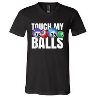 Touch My Balls Bingo Caller V-Neck T-Shirt