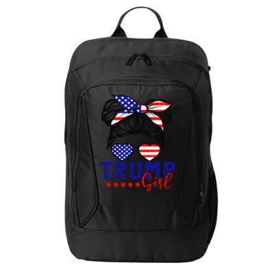 Trump Messy Bun Trump 2024 Election American Flag City Backpack