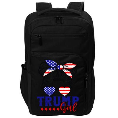 Trump Messy Bun Trump 2024 Election American Flag Impact Tech Backpack