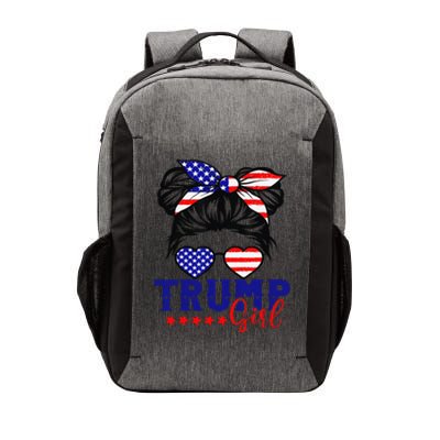 Trump Messy Bun Trump 2024 Election American Flag Vector Backpack