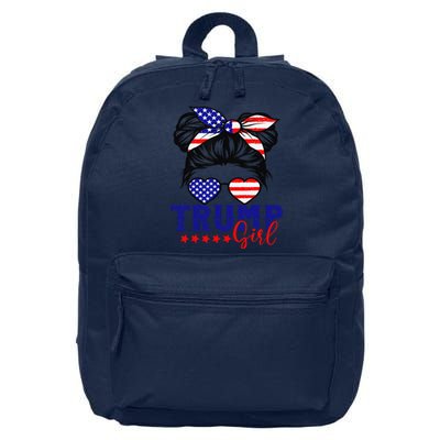 Trump Messy Bun Trump 2024 Election American Flag 16 in Basic Backpack