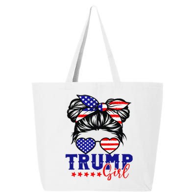 Trump Messy Bun Trump 2024 Election American Flag 25L Jumbo Tote