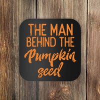 The Man Behind The Pumpkin Seed Halloween Pregnancy Dad Coaster