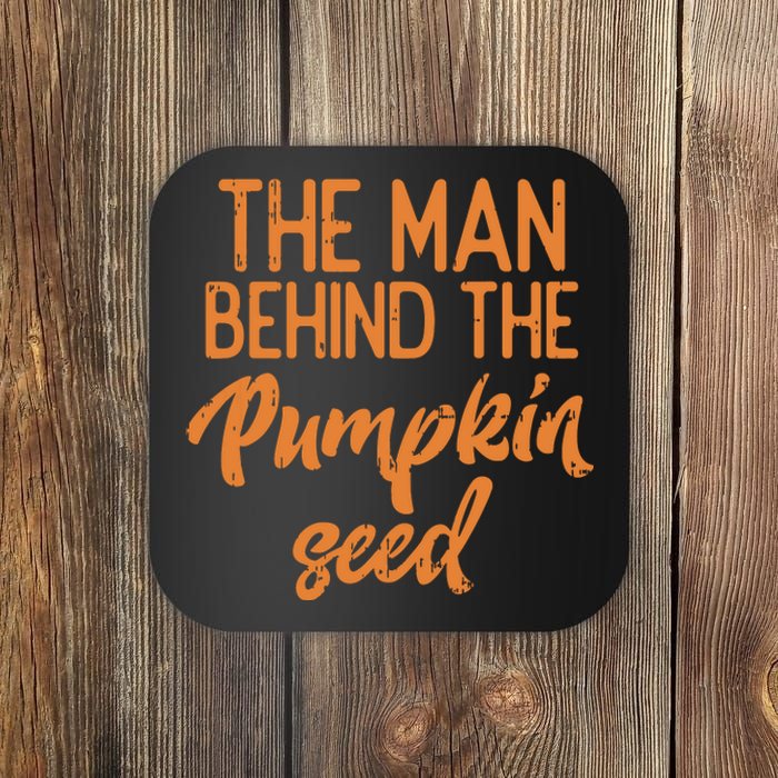 The Man Behind The Pumpkin Seed Halloween Pregnancy Dad Coaster