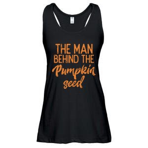 The Man Behind The Pumpkin Seed Halloween Pregnancy Dad Ladies Essential Flowy Tank