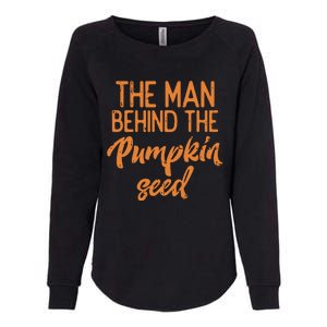 The Man Behind The Pumpkin Seed Halloween Pregnancy Dad Womens California Wash Sweatshirt