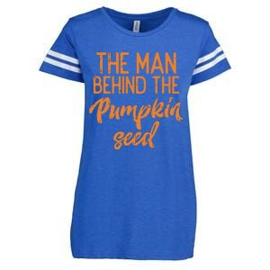 The Man Behind The Pumpkin Seed Halloween Pregnancy Dad Enza Ladies Jersey Football T-Shirt