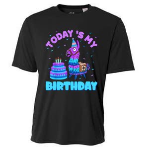 Todays My Birthday Llama Birthday Party Decorations Cooling Performance Crew T-Shirt