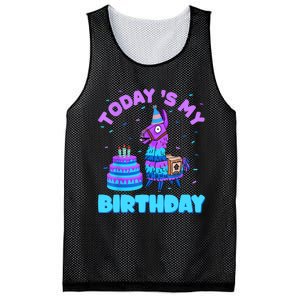 Todays My Birthday Llama Birthday Party Decorations Mesh Reversible Basketball Jersey Tank