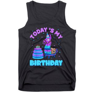 Todays My Birthday Llama Birthday Party Decorations Tank Top