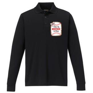 Thats My Brother Out There Baseball Lover Sister Great Gift Performance Long Sleeve Polo