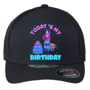 Todays My Birthday Llama Family Party Decorations Flexfit Unipanel Trucker Cap