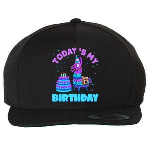 Todays My Birthday Llama Family Party Decorations Wool Snapback Cap