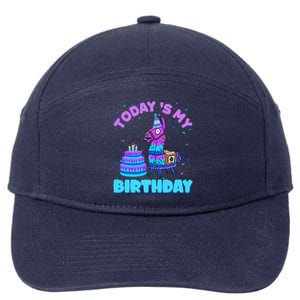 Todays My Birthday Llama Family Party Decorations 7-Panel Snapback Hat