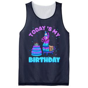 Todays My Birthday Llama Family Party Decorations Mesh Reversible Basketball Jersey Tank