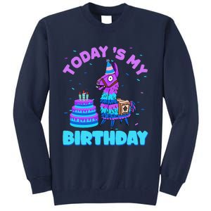 Todays My Birthday Llama Family Party Decorations Tall Sweatshirt