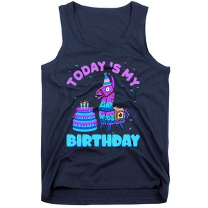 Todays My Birthday Llama Family Party Decorations Tank Top