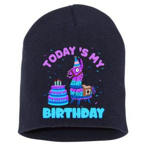 Todays My Birthday Llama Family Party Decorations Short Acrylic Beanie