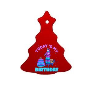 Todays My Birthday Llama Family Party Decorations Ceramic Tree Ornament