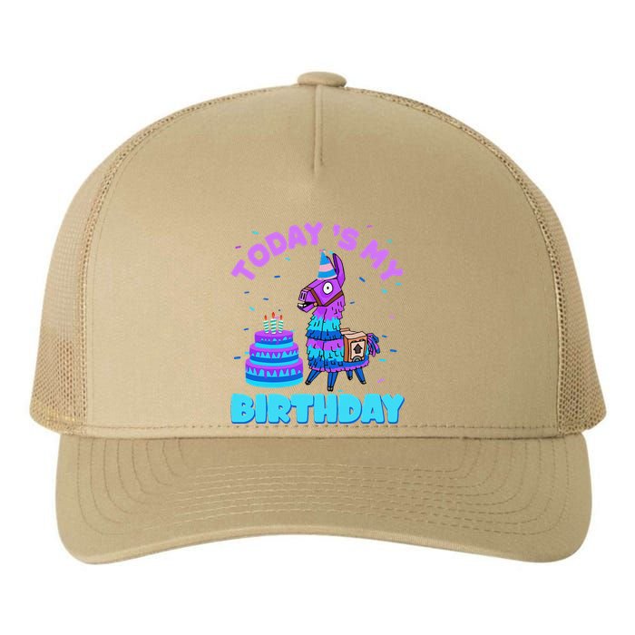 Todays My Birthday Llama Family Party Decorations Yupoong Adult 5-Panel Trucker Hat