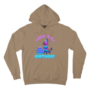 Todays My Birthday Llama Family Party Decorations Hoodie