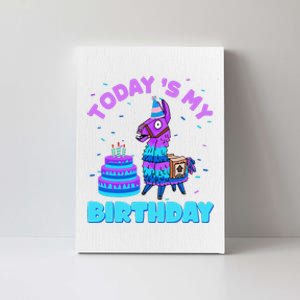 Todays My Birthday Llama Family Party Decorations Canvas