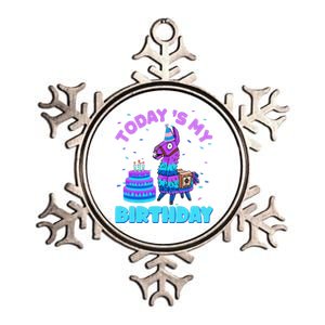 Todays My Birthday Llama Family Party Decorations Metallic Star Ornament