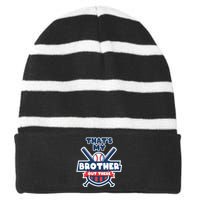 Thats My Brother Out There Funny Baseball Sister Gameday Striped Beanie with Solid Band