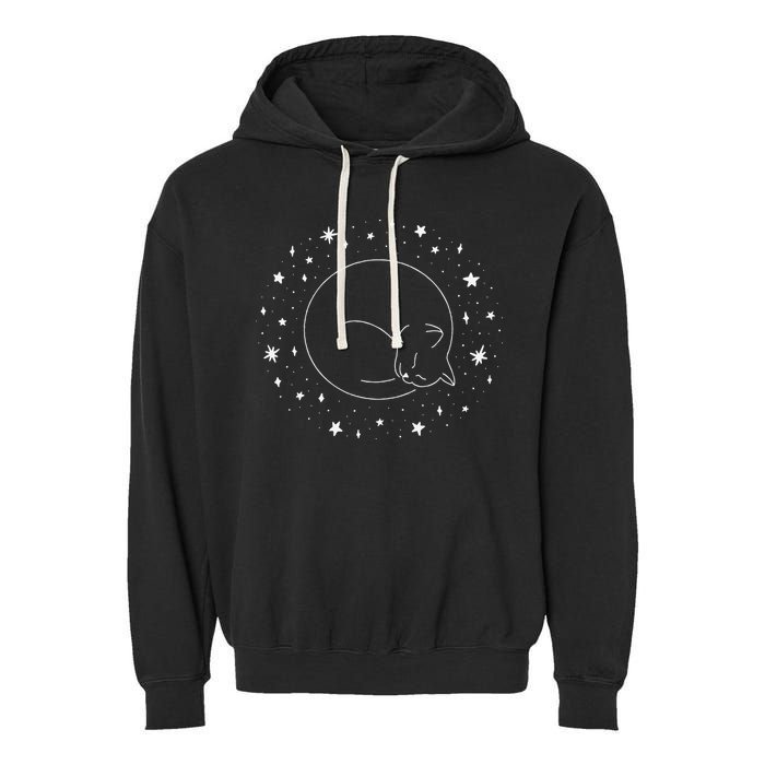 Threadless Midnightcoffee Black Cat Void Garment-Dyed Fleece Hoodie