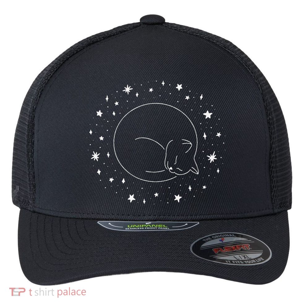 Threadless Midnightcoffee Black Cat Void Flexfit Unipanel Trucker Cap