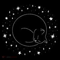 Threadless Midnightcoffee Black Cat Void Tall T-Shirt