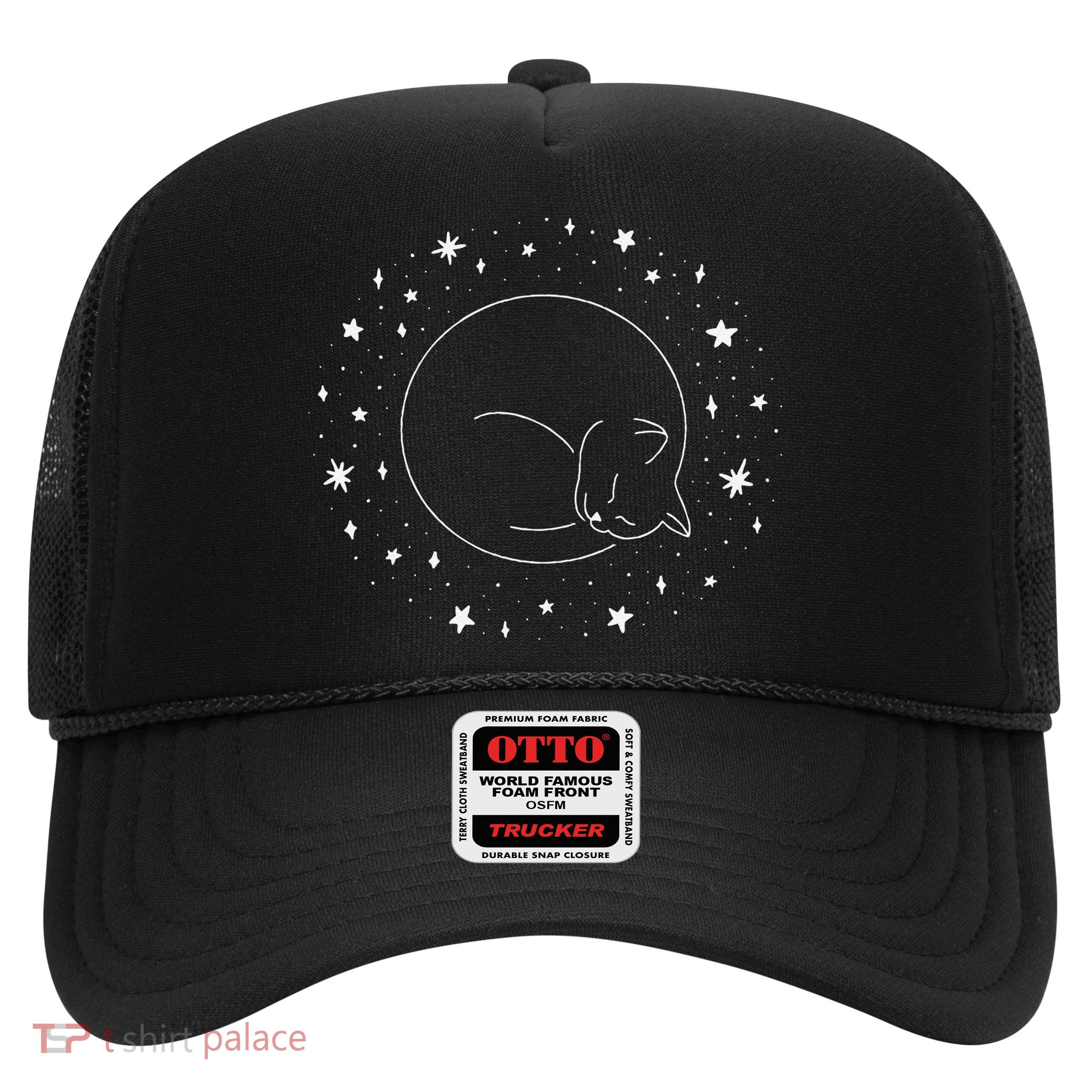 Threadless Midnightcoffee Black Cat Void Trucker Hat