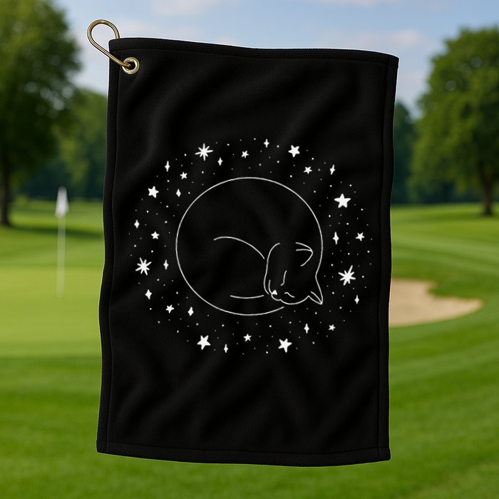Threadless Midnightcoffee Black Cat Void Golf Towel