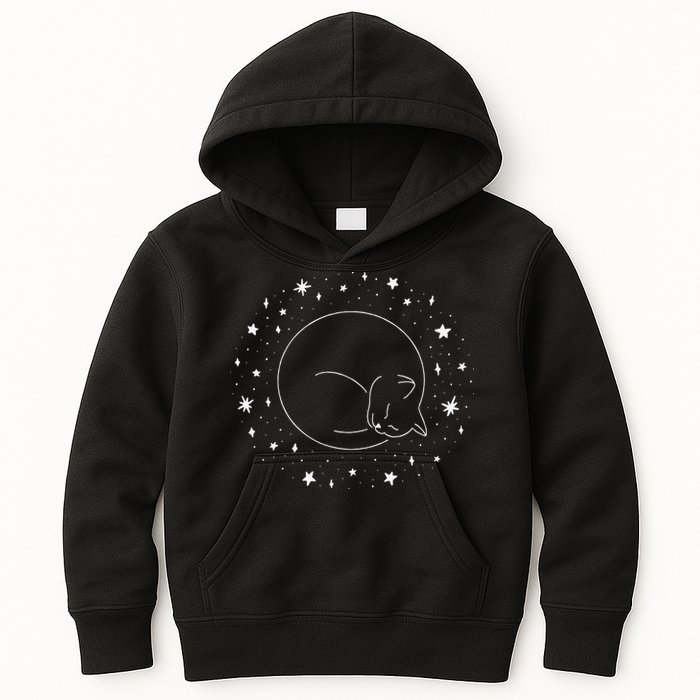 Threadless Midnightcoffee Black Cat Void Kids Hoodie