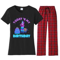 Today's My Birthday Cute Llama Animal Party Women's Flannel Pajama Set