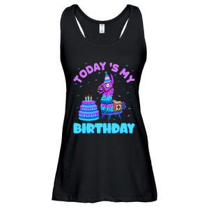 Today's My Birthday Cute Llama Animal Party Ladies Essential Flowy Tank