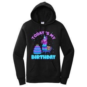 Today's My Birthday Cute Llama Animal Party Women's Pullover Hoodie