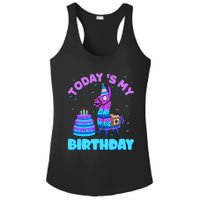 Today's My Birthday Cute Llama Animal Party Ladies PosiCharge Competitor Racerback Tank