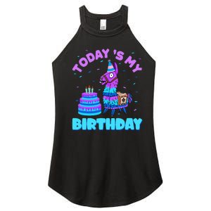 Today's My Birthday Cute Llama Animal Party Women's Perfect Tri Rocker Tank