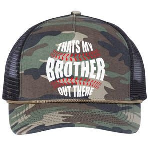 Thats My Brother Out There Baseball Sister Of Player Cute Retro Rope Trucker Hat Cap